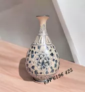 Lọ tỳ bà men rạn vẽ hoa dây