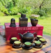Bộ trà gốm viền hạc Bát Tràng