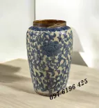 Bình gốm khắc hoa dây