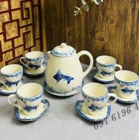 Bộ trà Bát Tràng vẽ cá