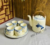 Bộ ấm tích men tiêu vẽ cá