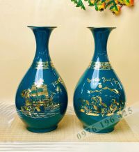 Lọ tỳ bà vẽ vàng Bát Tràng cao 42cm