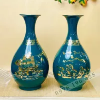 Lọ tỳ bà vẽ vàng Bát Tràng cao 42cm