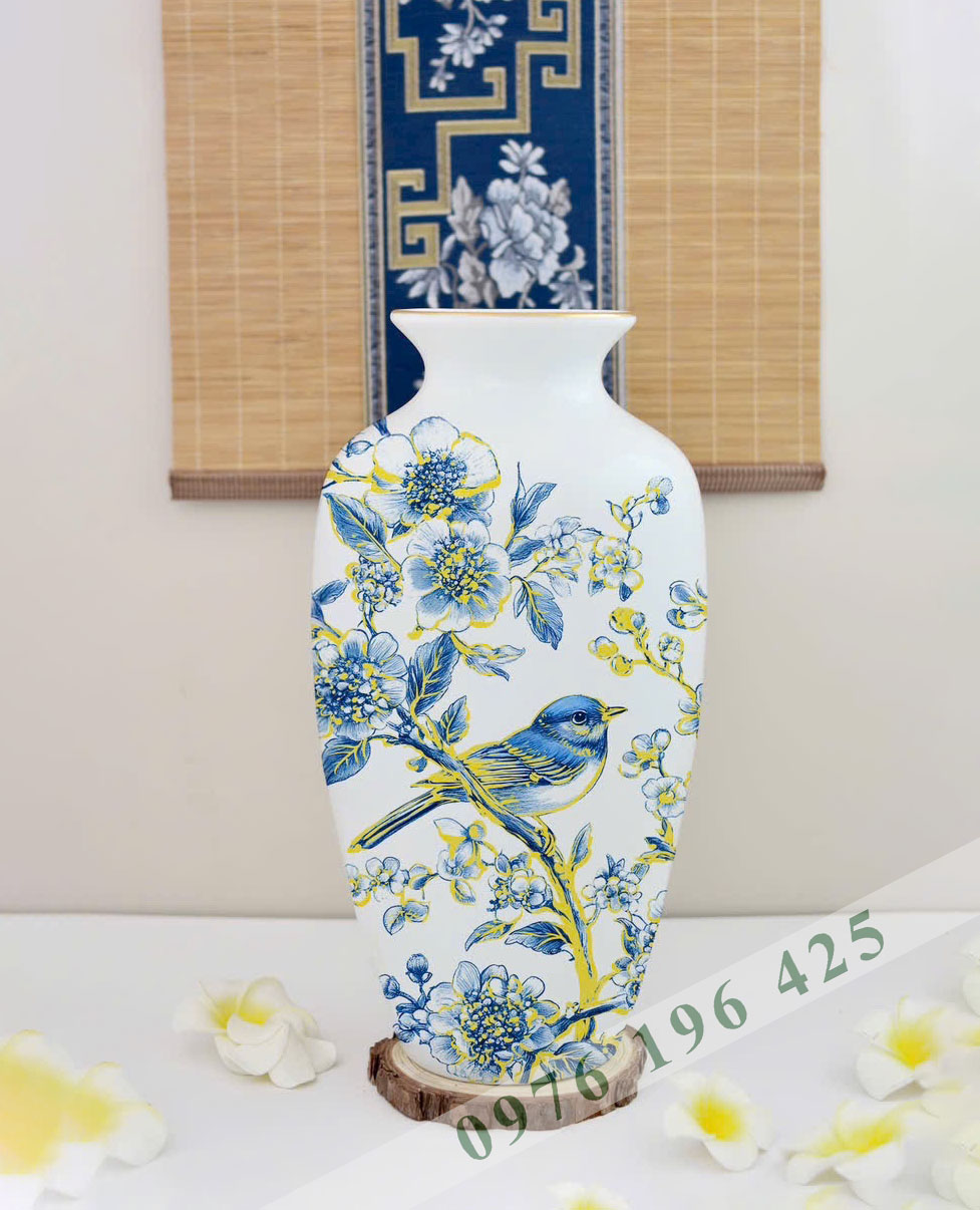 Lọ hoa quà tặng Bát Tràng sắc xuân