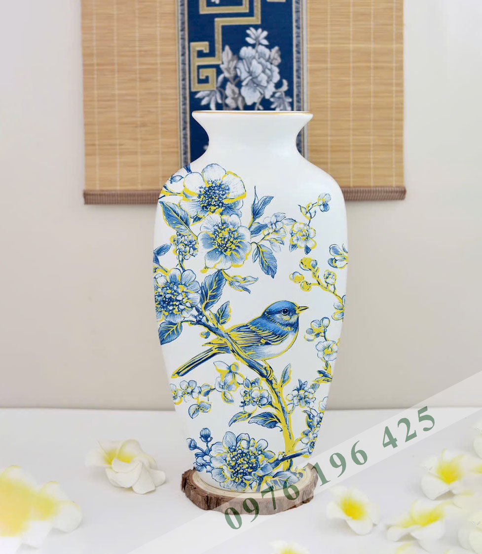 Lọ hoa quà tặng Bát Tràng sắc xuân