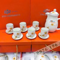 Bộ bình nước gốm Bát Tràng in logo FPT