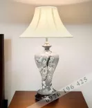 Đèn ngủ gốm Bát Tràng màu ghi vẽ hoa đào