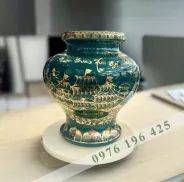 Lọ hoa quà tặng vuốt tay thuận buồm xuôi gió vẽ vàng