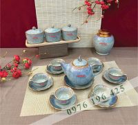 Ấm chén men hỏa biến in logo viettel