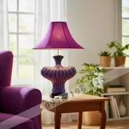 Đèn ngủ để bàn gân nổi hình tim -màu tím