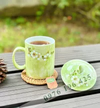 Ly sứ có nắp vân đá hoa đào