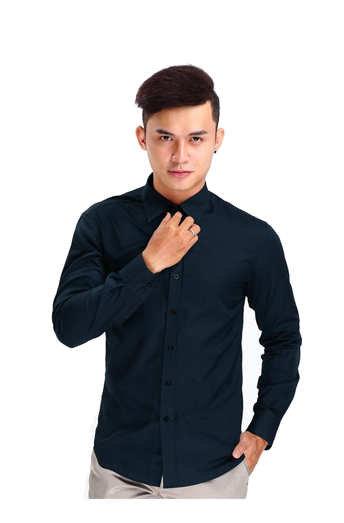 Áo sơ mi nam xanh đen lịch lãm