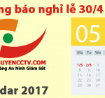 Thông Báo Nghỉ Lễ 30/4 -1/5