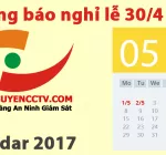 Thông Báo Nghỉ Lễ 30/4 -1/5