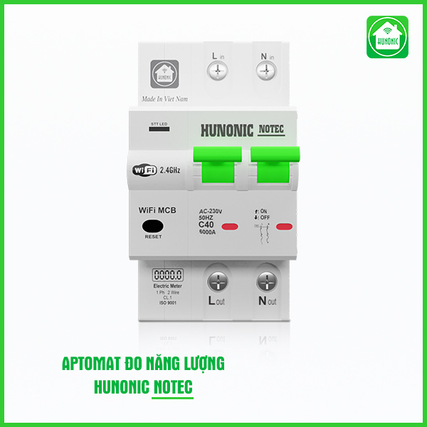 Aptomat Cầu Dao Thông Minh Đo Năng Lượng Hunonic Notec - Chính hãng bảo hãng 24 tháng