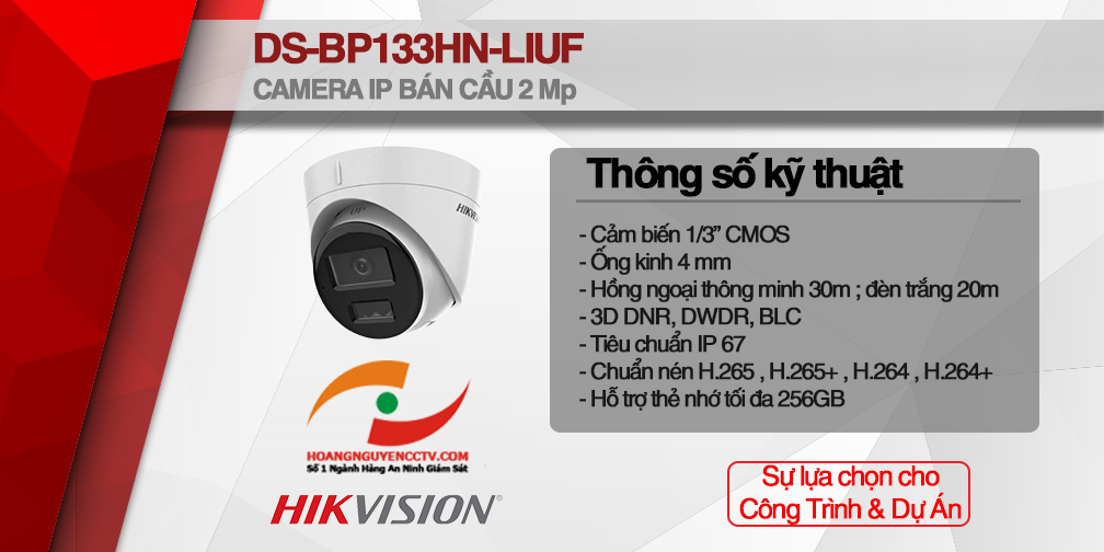 Camera IP 2MP bán cầu DS-BP133HN-LIUF