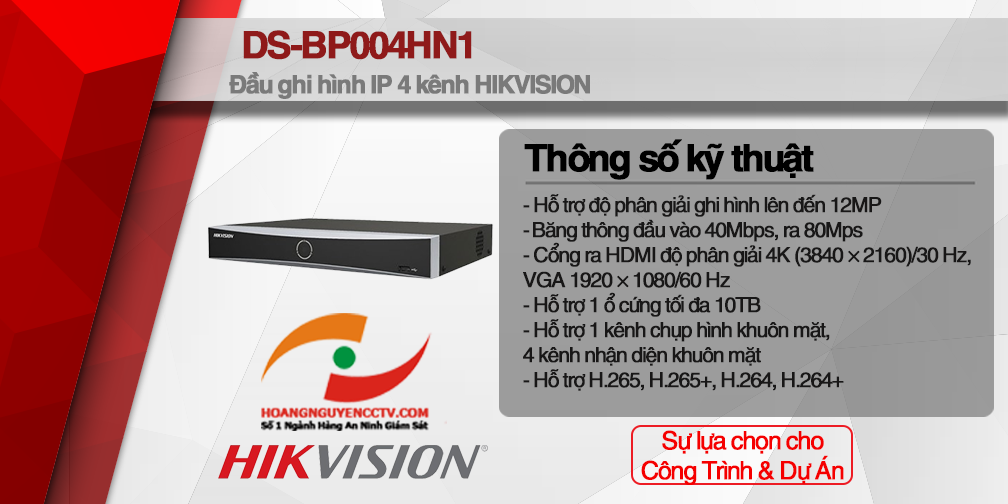Đầu ghi hình IP 4 kênh HIKVISION DS-BP004HN1
