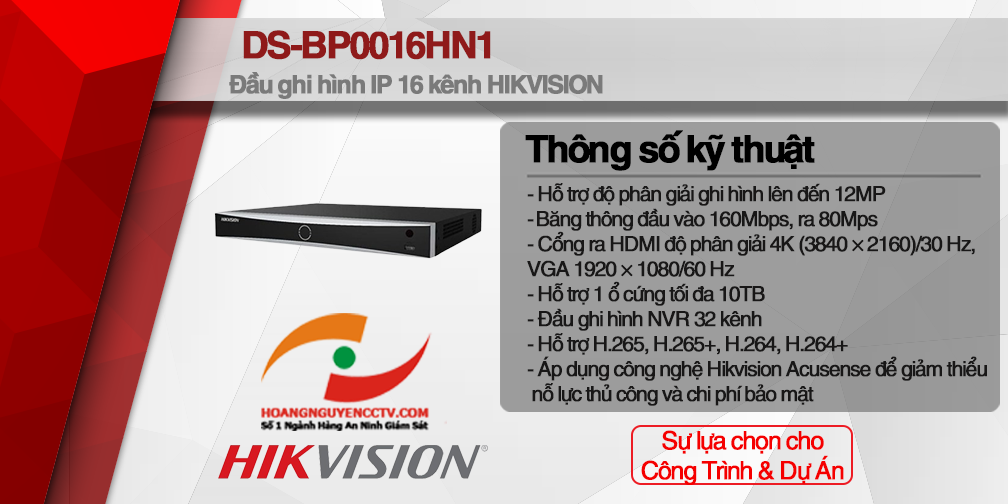 Đầu ghi hình IP 16 kênh HIKVISION DS-BP016HN1