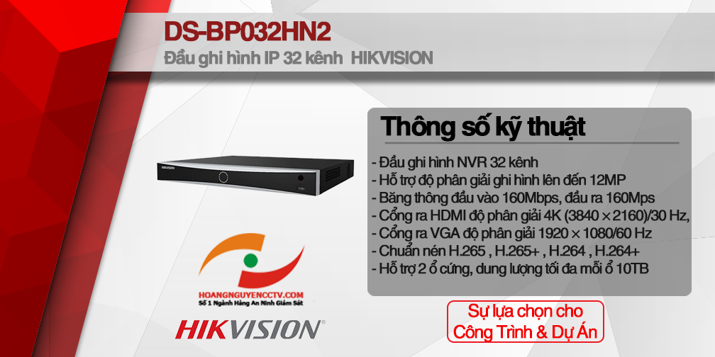 Đầu ghi hình IP 32 kênh HIKVISION DS-BP032HN2