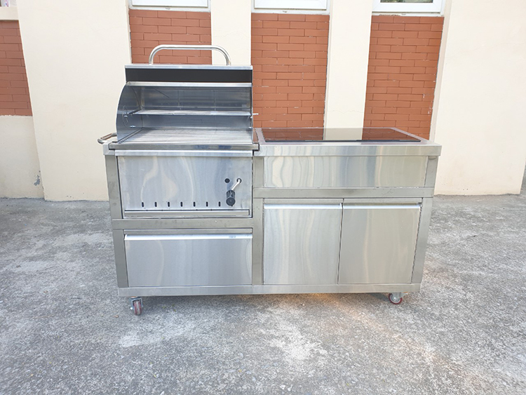 Bếp nướng BBQ ngoài trời than + bếp từ-BBQ-TT 02