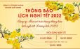 Lịch nghỉ Tết dương lịch 2022