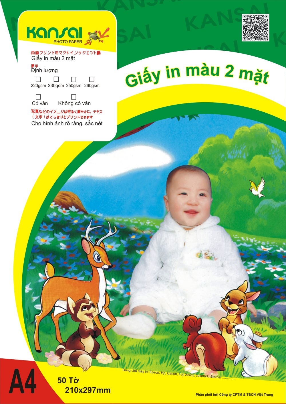 Giấy in Card trơn Kansai khổ A4