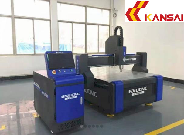 Máy cắt khắc CNC GXU H3- 2500 5.5KW Có tủ,Có hút chân không, có chặn vật liệu