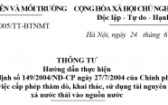 THÔNG TƯ Hướng dẫn thực hiện Nghị định số 149/2004/NĐ-CP ngày 27/7/2004 của Chính phủ quy định việc cấp phép thăm dò, khai thác, sử dụng tài nguyên nước, xả nước thải vào nguồn nước