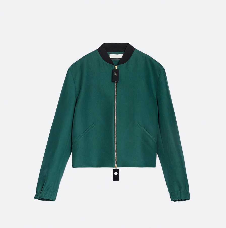 Đầm sát nách Mango xếp ly tùng xanh đen bi trắng