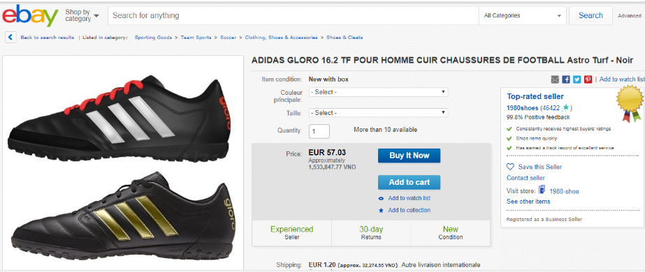 giày đá banh size lớn