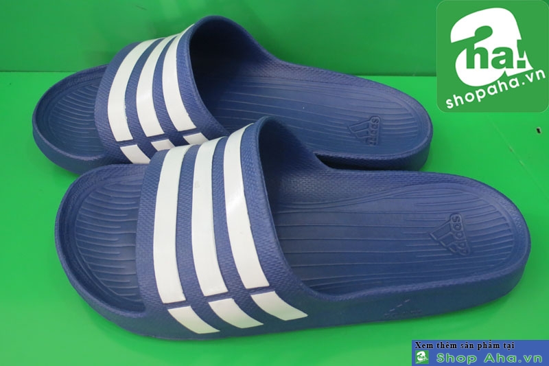 Dép Đúc Adidas Nam Xanh Sọc Trắng DD009