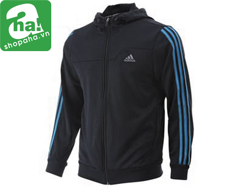 ÁO khoác Adidas Chính Hãng Đen Viền Xanh AQW01
