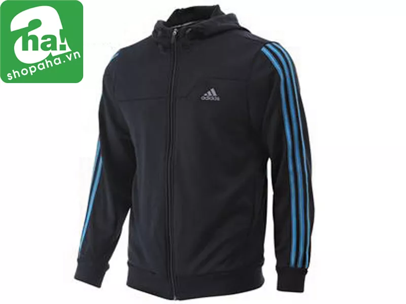 ÁO khoác Adidas Chính Hãng Đen Viền Xanh AQW01