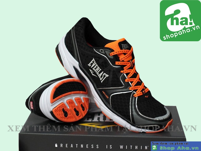 Giày Thể Thao Nam Everlast Nam Đen Cam ( size 42 )