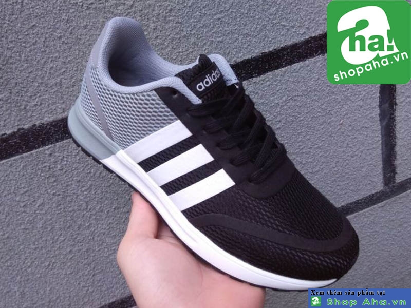 Giày Thể Thao Nam Adidas Đen Sọc Trắng