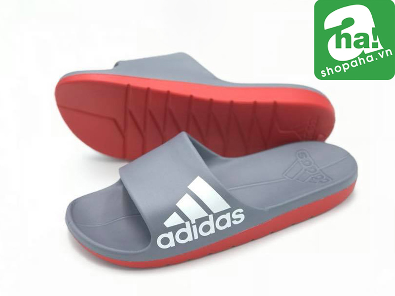 Dép ADIDAS đúc đế mềm  xám đỏ