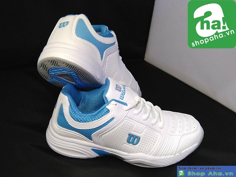 Giày Tennis Nữ Trắng Xanh TND03