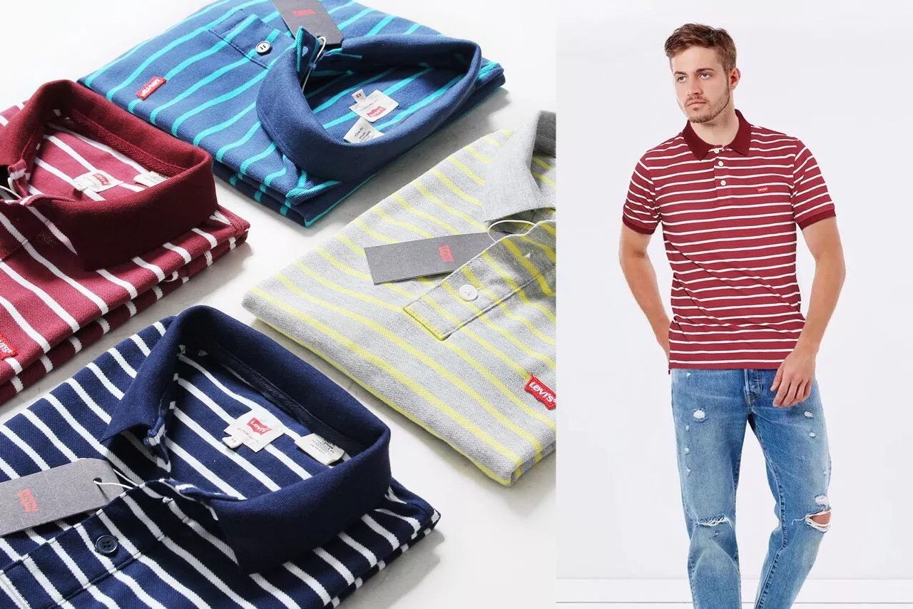 Áo Thun nam Cổ Bẻ Levi’s sọc ngang