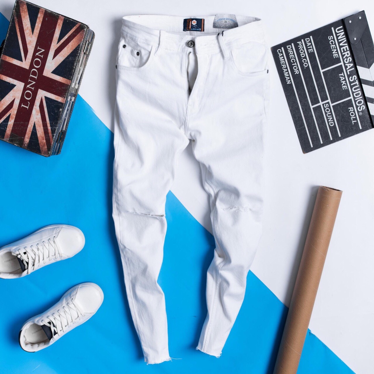 Quần JEANS Full Trắng