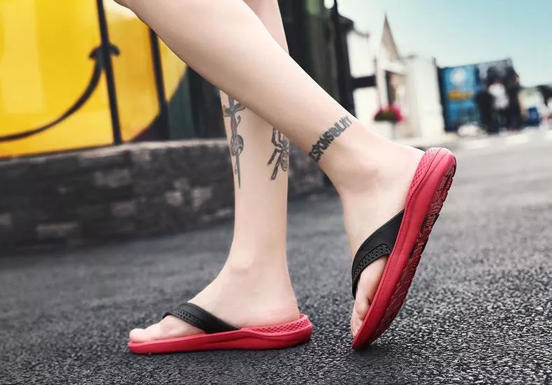 Dép Kẹp Flip-Flop Đỏ Quai Đen Big Size