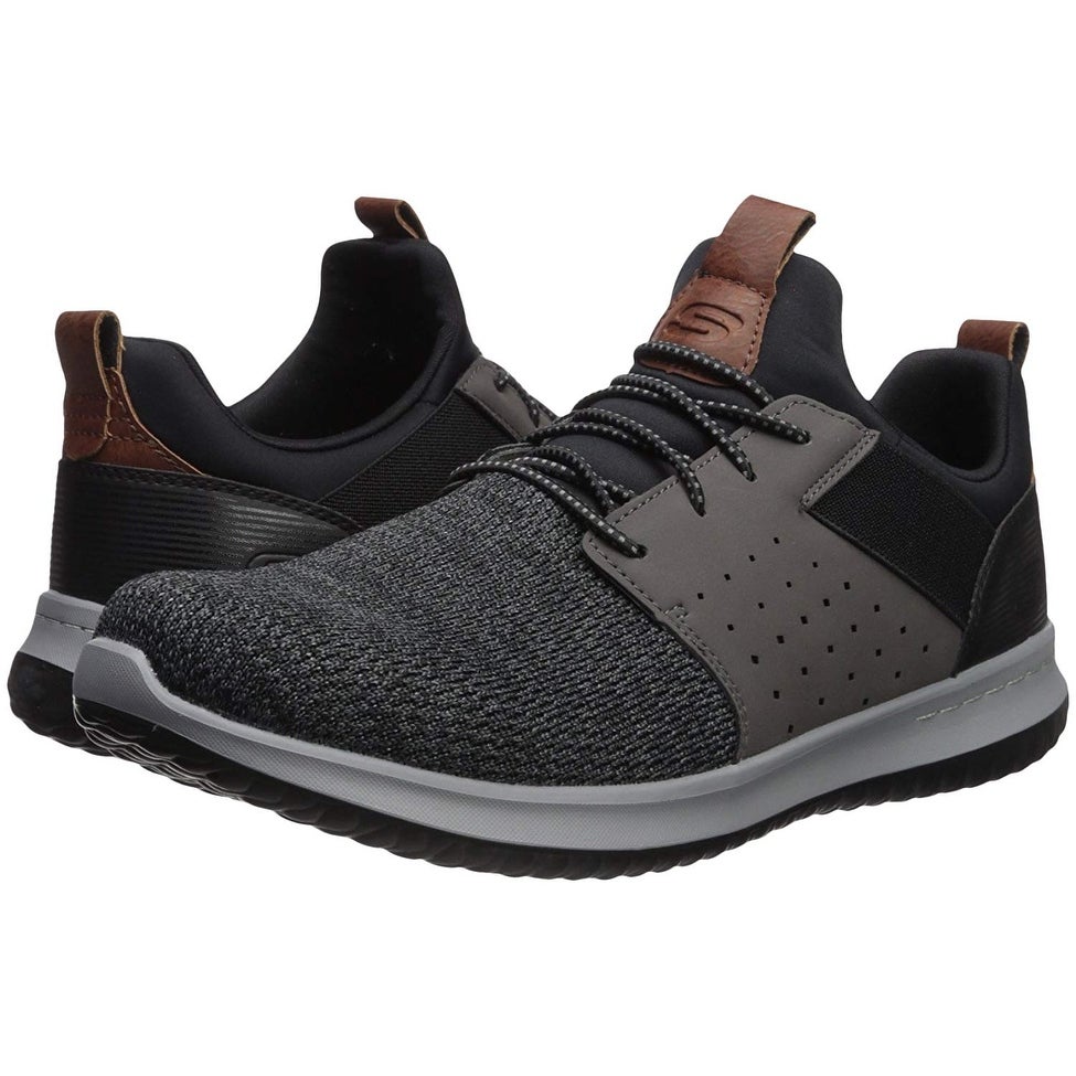 Skechers-Men's-Classic-Fit-Delson-Camden-Sneaker,-Black-Grey,10-Wide-Us
