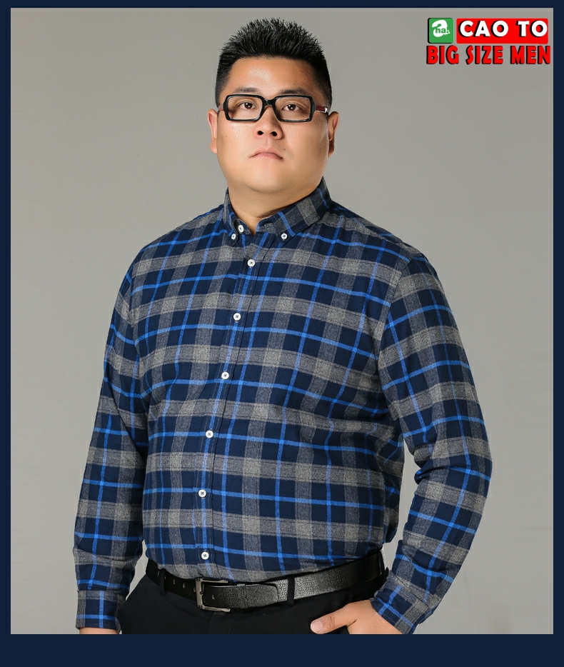 Áo Sơ Mi Caro Xanh Big Size 2XL 3XL 4XL 5XL 6XL
