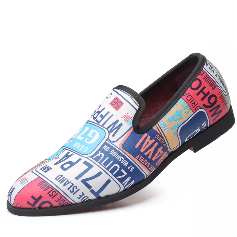 Giày Tây Xỏ Họa Tiết Da Thời Trang Big Size 45-46-47-48-49