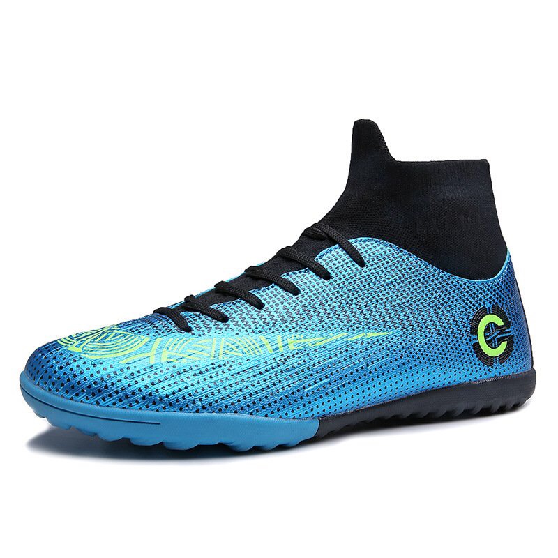 Giày Đá Banh CR7 Cao Cổ Màu Xanh Big Size 45-46-47-48-49