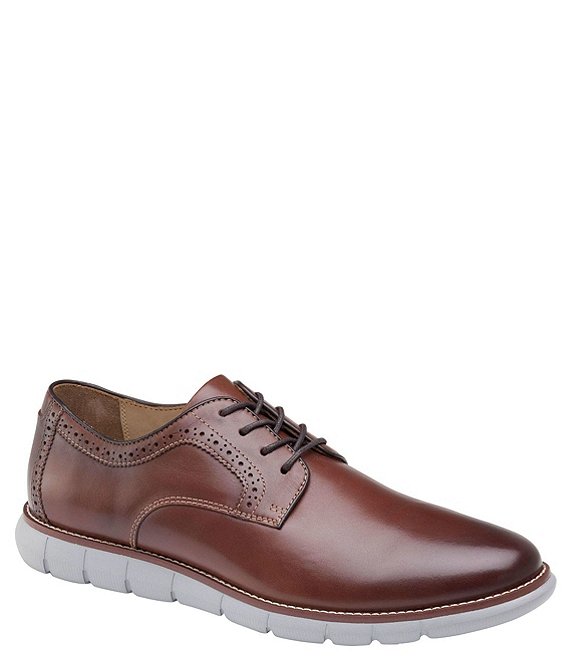 Giày Tây Da Bóng Leather Plain Toe Màu Đỏ Nâu Big Size