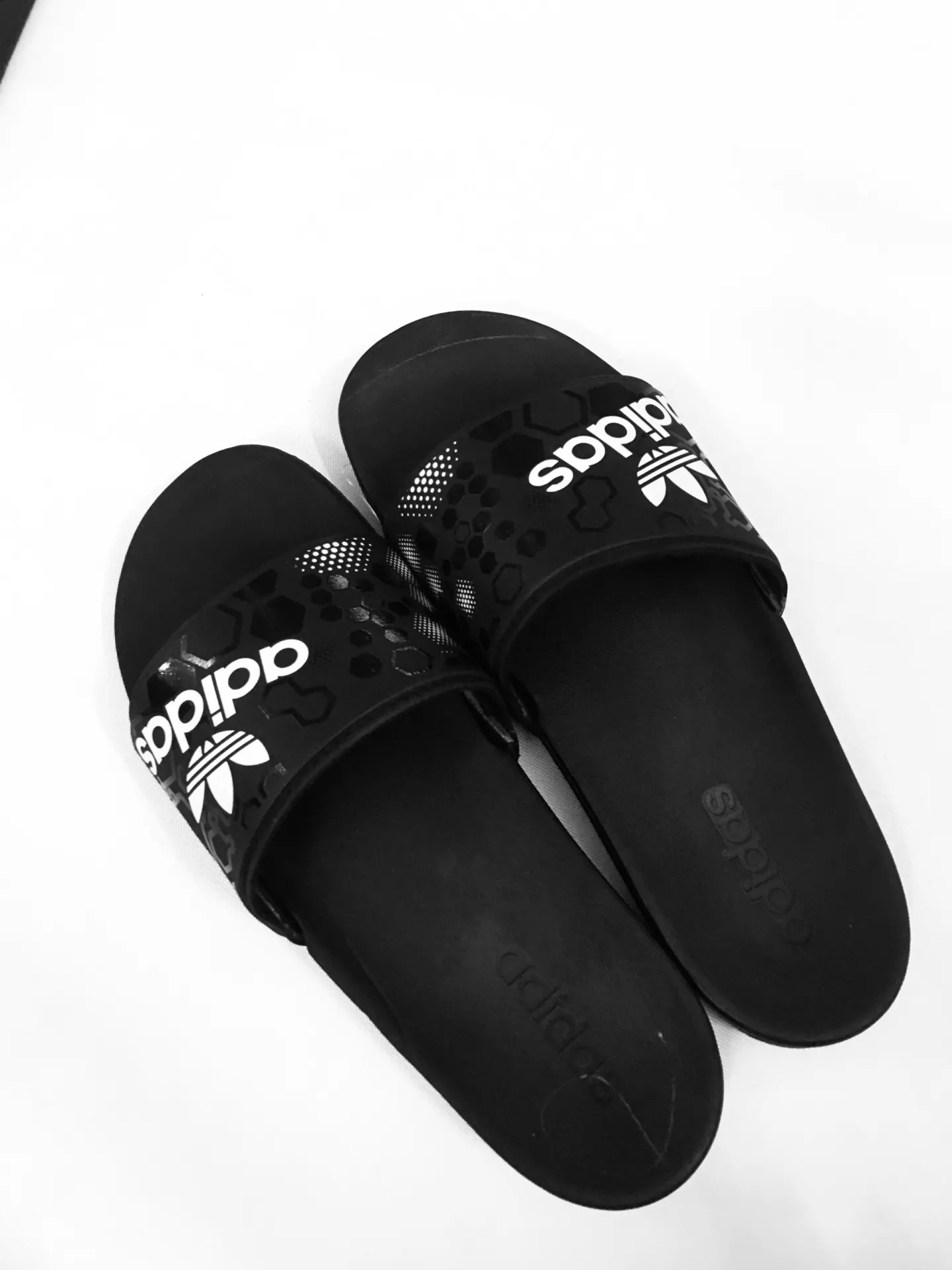 Dép Quai Ngang Adidas Trắng Đen Big Size