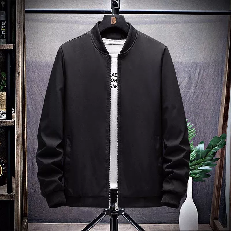 Áo Khoác Bomber Đen Trơn 2XL 3XL 4XL 5XL