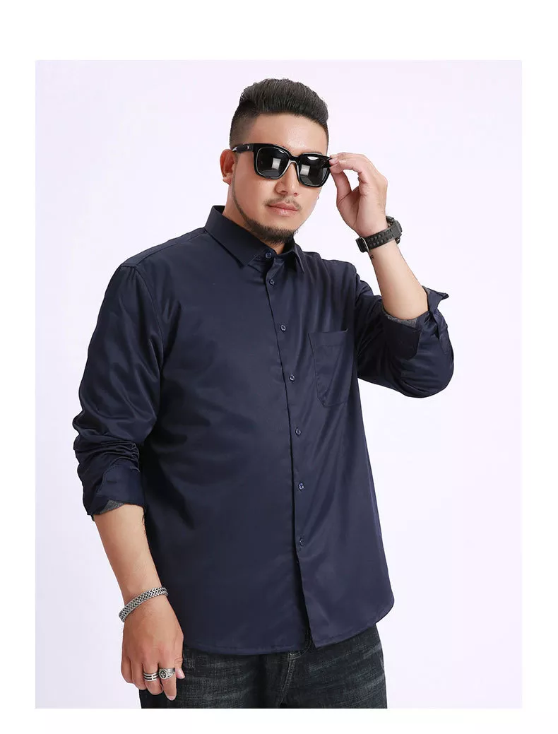 Áo Sơ Mi Nam Xanh Đậm Size Lớn 2XL 3XL 4XL 5XL 6XL
