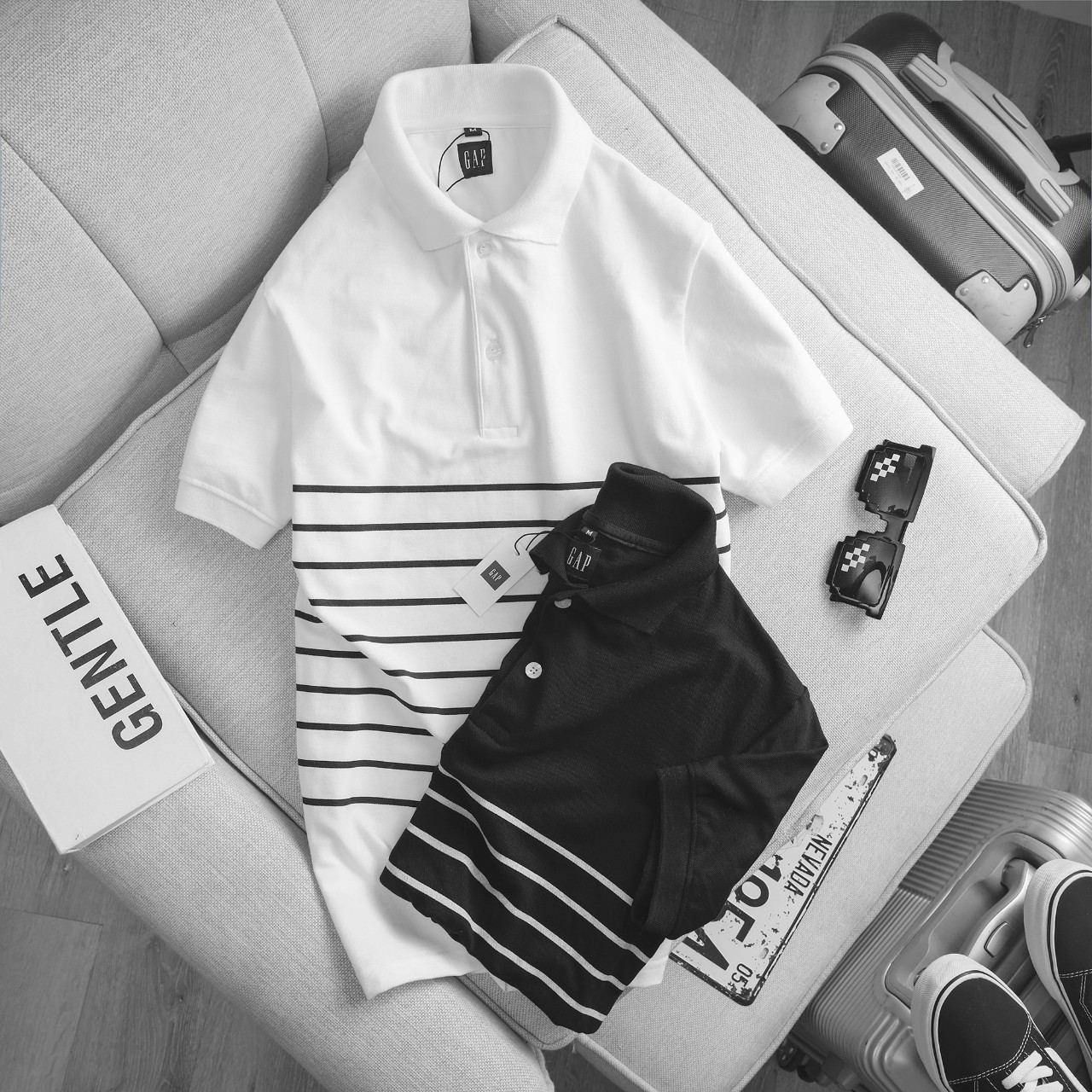Áo Polo Tay Ngắn Họa Tiết Kẻ Ngang Trắng BIg Size Men 2XL 3XL 4XL 5XL 6XL 7XL