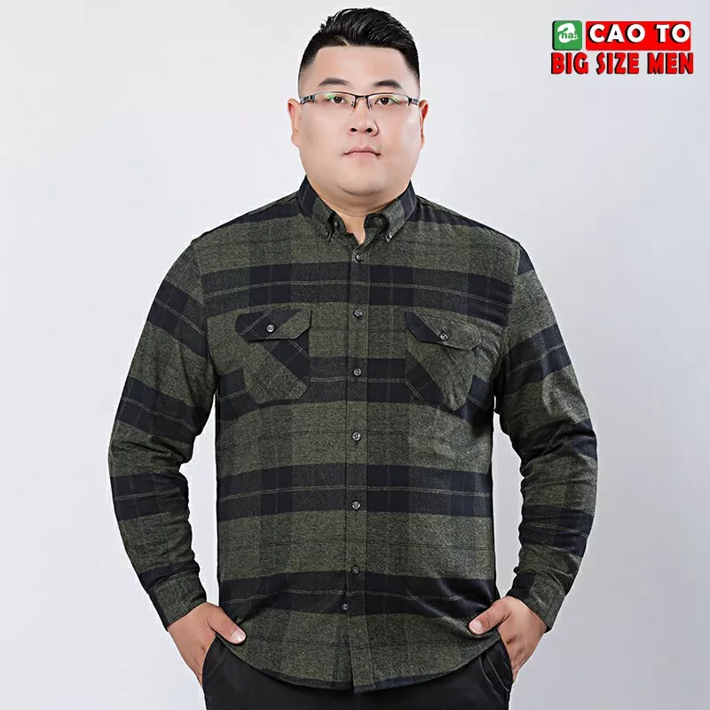Áo Sơ Mi Caro Nam Cao Cấp Thời Trang Big Size 2XL 3XL 4XL 5XL 6XL 7XL
